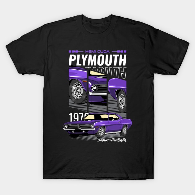 1970 Hemi Cuda Classic Car T-Shirt by milatees